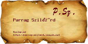 Parrag Szilárd névjegykártya